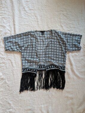 Steve Madden Short-Sleeved Boho Cardigan